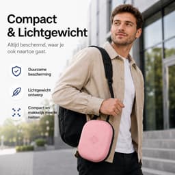 Sounix Koptelefoon Hoes - Harde Beschermcase voor JBL, Sony & Bose Koptelefoons - Waterafstotende Opberghoes met Draagband - Roze — thumbnail 2