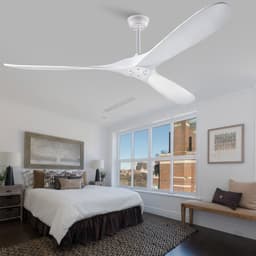 70 inch Plafondventilator Wit - Met afstandsbediening - 6 snelheden omkeerbaar - Snelheidsgeheugen - 3 massief houten bladen - Modern ontwerp — thumbnail 2