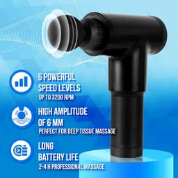 Massage Gun - Spierherstel Apparaat - Spierontspanning Na Sport - Borstelloze Motor - 17 x 6.9 x 22 cm - Zwart — thumbnail 4