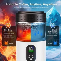 Cellista Draagbare Espressomachine - Koffiezetapparaat - Capsule Koffiemachine - 3-in-1 Koffiezetter - Nespresso Dolce Gusto Gemalen Koffie - 20 BAR - 7500 mAh - 80 ml - Wit — thumbnail 5