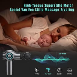 KIRA® Massage Gun - Massage Pistool - Massage-gun - Massage Gun voor Rug & Schouders - Grijs - 5cm x 3cm x 8cm — thumbnail 2