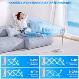 Ventilator Draagbaar – 8000mAh Accu – Stil 12-22 dB – Opvouwbaar, Oscillerend & Met Afstandsbediening — thumbnail 3
