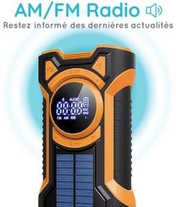 Just in Case noodradio Solar met Powerbank 5000 mAh – Opwindbaar & Zonne-energie – AM/FM Radio, Zaklamp & SOS – Voor Noodsituatie en Stroomuitval — thumbnail 3