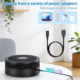 Draadloze Opvouwbare Ventilator 8000mAh met Afstandsbediening - Staande & Tafelventilator - Zwart — thumbnail 4