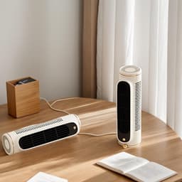 Torenventilator - Stille ventilator - Zomerse verkoeling - Bladloze technologie - 25 cm - Wit — thumbnail 3