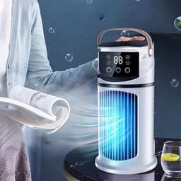 Draagbare Luchtkoeler - Persoonlijke Airco - Koelte Creëren - Met Led Nachtlampje - 640ml Reservoir - Meerkleurig — thumbnail 2