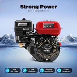 Benzinemotor 7,5 pk - 4-takt motor - oliealarm - ideaal voor grasmaaier - SnelShoppen — thumbnail 3
