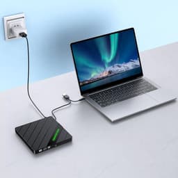 Externe CD/DVD Brander - Optische Drive Lezer Brander - Software Installeren - Geïntegreerde Cardreader Hub - 15.5 cm - Zwart — thumbnail 4