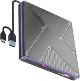 Externe Cd/Dvd Drive - Optisch Station - Gegevens Back-up - Dubbele USB-C Poort - 14 cm - Zwart — thumbnail 1
