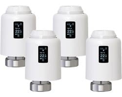 Slimme Thermostaatkop - Radiatorkraan Actuator - Energie Besparen - Wifi Bediening - M30*1.5 - Wit