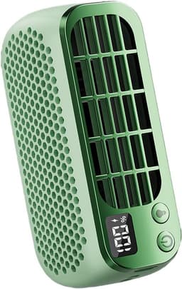 LISM - -USB oplaadbare, verstelbare handventilator met licht- en nachtmodus, 5 snelheidsstanden, dubbele motor, draagbare, stille en verstelbare ventilator, Geschikt voor reizen, kamperen en gebruik op het bureau (groen). — thumbnail 1