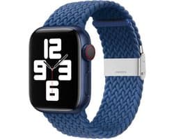 By Qubix - Geschikt voor Apple Watch bandje - Braided nylon bandje - Blauw - Geschikt voor Apple Watch 38 mm / 40 mm / 41 mm / 42 mm - Smartwatch bandje - nylon - bandje iWatch