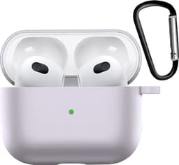 Hoesje - Geschikt voor Apple AirPods 3 - met Clip - Siliconen Hoes - Silicone Case Cover - Transparant — thumbnail 1