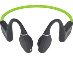 Creative Outlier Free+ Bone Conduction hoofdtelefoon - verstelbare transducers, IPX5 las- en spatbescherming, tot 10 uur batterijduur (grijs en limoengroen)