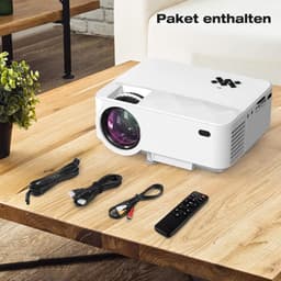 Mini Beamer - Streamen vanaf je telefoon - Input tot 1080P Full HD - Projector - Mini Projector - HDMI - USB - Wit / geel - Smartphone - Draagbaar - Ingebouwde speaker — thumbnail 2