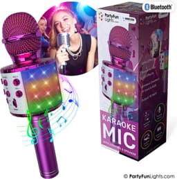 PartyFunLights - Karaoke Microfoon Bluetooth - Pink - Karaoke Set - Voor Kinderen en Volwassenen - Draadloos - Echo - Met Speaker - LED Licht - Nederlandse Handleiding — thumbnail 4