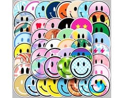*** 50 Stickers met Smiley's - Emoticon Afbeeldingen - Grappig & Vrolijk - voor Kinderen & Volwassenen - Laptop Decoratie - Bullet Journal - Planner Stickers - van Heble® ***
