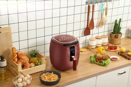 Swiss Pro+ - SP-DAF7LR - airfryer XXXL - Intelligente Heteluchtfriteuse Digitaal- 7 L - XXXL - New Model 2026 - GRATIS Recepten Boek - Touchscreen - TURBO Opwarmen - Rood - 7 liter — thumbnail 6