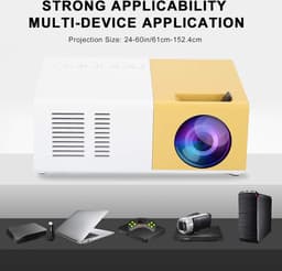 Mini Beamer - Input tot 1920x1080 - Inclsuief statief - Projector - Mini Projector - HDMI - USB - Geel / Wit - Draagbaar - Ingebouwde speaker — thumbnail 4