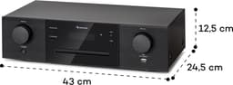 Auna CD-1000 DG, hifi-cd-speler, USB, MP3, afstandsbediening, cd-speler met LED-display, cd-receiver van aluminium, zwart — thumbnail 3