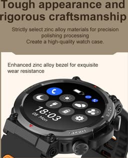 DrPhone PureSport - Multifunctionele Smartwatch - Hartslag/Bloedzuurstof/Slaapbewaking - Bluetooth-oproep – Bluetooth 5.2 – IP67 – Zwart/Groen — thumbnail 4