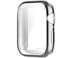 Watch case screenprotector - hoesje - geschikt voor Apple Watch Series 7/8/9 - 45 mm - zilver