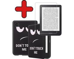 Hoes Geschikt voor Kobo Clara 2E - Met Screenprotector - Luxe E-reader Bescherm Case - Hoesje Book Cover - Don't Touch Me
