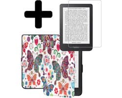 Hoes Geschikt voor Kobo Clara HD - E-reader Bescherm Hoesje Case Sleep Cover Met Screenprotector - Hoes Geschikt voor Kobo Clara HD Hoesje - Vlinders