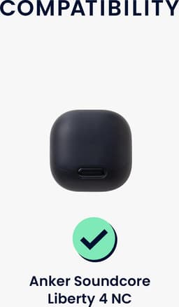 kwmobile Hoes geschikt voor Anker Soundcore Liberty 4 NC - Siliconen cover voor oordopjes in zwart — thumbnail 4