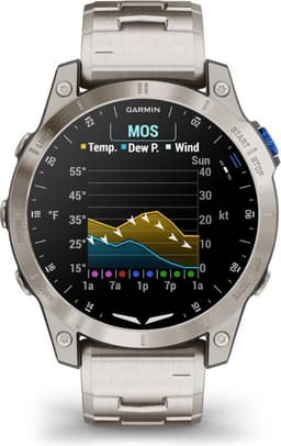 Garmin - 010-02582-51 - D2™ Mach 1 - Smartwatch met geventileerde titanium band en extra zwarte siliconen band — thumbnail 12