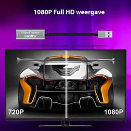 HDMI Capture Card Incl. USB-C Adapter - Video/Game Capture - HDMI naar USB - 1080P HD - Cam link - Video grabber - Streamen — thumbnail 3