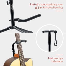 Gitaarstandaard - Gitaar standaard voor Elektrische Gitaar, Akoestische Gitaar en Klassieke Gitaar - Opvouwbaar — thumbnail 3