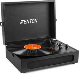 Retro Platenspeler Bluetooth in & out - Fenton RP118 - Model 2025 - Geschikt voor alle platen - Ingebouwde speakers - Zwart — thumbnail 1