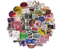 Retro Stickers Set - Jaren 80/90 - circa 4,5x5CM - 50 Vintage stickers voor laptop, scrapbook, fotoalbum, muur etc.