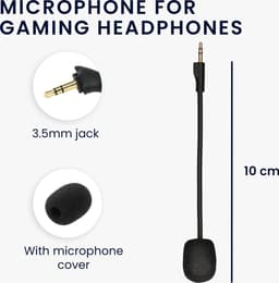 kwmobile microfoon voor gaming headset - geschikt voor Logitech G Pro X - 10 cm - In zwart — thumbnail 2