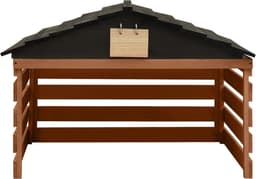 vidaXL - Overkapping - voor - grasmaaier - 78x74x54 - cm - vurenhout - zwart - bruin — thumbnail 2