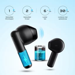 XELAR® - Draadloze Oordopjes – Bluetooth Oordopjes – Oortjes draadloos – Oordopjes draadloos - Oplaadcase - Microfoon - Bellen - Sport - Hardlopen EarPods -Zwart — thumbnail 3