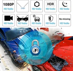 TechU™ Dashcam M17 Dual Camera – 2.4 inch Scherm – Dashboardcamera – Full HD 1080p – Nachtvisie – Bewegingssensor – G-sensor – Loop Recording – Autocamera Voor én Achter - Voor Auto — thumbnail 3