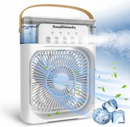 Good lifehacks Mini Airco - Aircooler - Luchtkoeler - Airconditioning - Tafel Ventilator - Luchtbevochtiger - 600ml - Luchtverfrisser - Aroma Diffuser — thumbnail 1