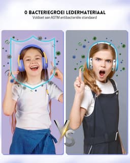 StayPowered Kinderheadset - Veilige, Comfortabele en Duurzame Hoofdtelefoon met Volumebegrenzing! - Compact Design - Hoogwaardige Geluid - HD Microfoon - Ingebouwde Volumebegrenzer - Opvouwbaar - Paars/Geel - Levering Sneller dan Aangegeven! — thumbnail 3