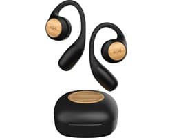 House of Marley Liberate Open Draadloze Oordopjes - Open Ear Bluetooth Sport Oortjes - 20 uur Batterijduur - Zweetbestendig en Waterbestendig - USB C - Gemaakt van Duurzame Materialen - Zwart
