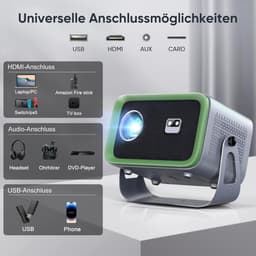 Equivera Mini Beamer - Draagbare Beamer - Beamer - Mini Beamer Projector - Projector - Mini Projector — thumbnail 3