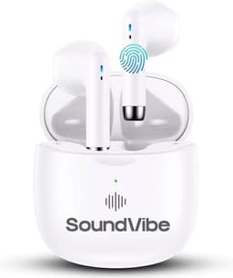 SoundVibe® - Earbuds Draadloos Met Noice Cancelling - Wit - Bluetooth Oordopjes - Noice Cancelling Hoofdtelefoon - Draadloze Oordopjes - Oortjes Draadloos — thumbnail 1