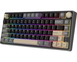 Royal Kludge RKR75 - RGB Mechanisch Gaming Toetsenbord - Foam Touch - Hot Swappable Switch - Phantom - Silver Switches - Inclusief Stofkap