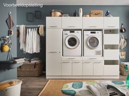 Interiax WASHWALL 'Mary' Wasmachine Bovenkast Wit - Met 1 openslaande deur- 38x50x67.5 cm — thumbnail 2