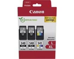 Canon PG-540L + PG540L + CL 541XL multipack Inktcartridge Zwart + 3 kleuren Multipack