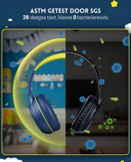 StayPowered Kinderheadset - Veilige, Comfortabele en Duurzame Hoofdtelefoon met Volumebegrenzing! - Compact Design - Hoogwaardige Geluid - HD Microfoon - Ingebouwde Volumebegrenzer - Opvouwbaar - Blauw/Groen - Levering Sneller dan Aangegeven! — thumbnail 3