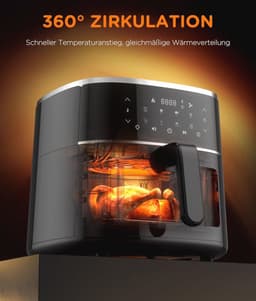 Multifunctionele Heteluchtfriteuse 6 Liter met Digitaal Touchscreen en 8-in-1 Programma's — thumbnail 3