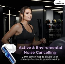 Soundvibe® Earbuds max - Draadloos Met Noice Cancelling - Wit - Bluetooth Oordopjes - Noice Cancelling Hoofdtelefoon - Draadloze Oordopjes - Wireless Earphones - Oortjes Draadloos — thumbnail 3