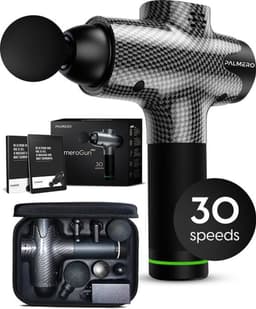 Palmero® Pro Massage Gun - Tot 60% Dieper - Uiterst Stil & Krachtig - Lange Batterijduur - 30 snelheden - 6 kopstukken - Gratis e-book - Massageapparaten - Massage pistool – Incl. draagbare compacte koffer — thumbnail 1